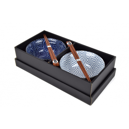 Bowls and chopsticks set Honeycomb