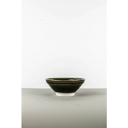 Medium Bowl, 17 cm, dark green with white