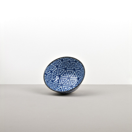 Medium bowl Triangle Indigo Ikat 13 cm