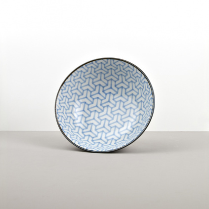 Large Bowl Herringbone, INDIGO IKAT, 19 cm