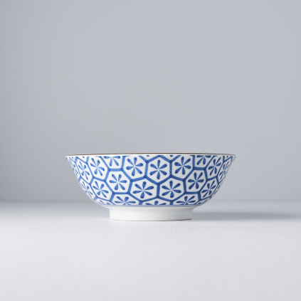 Large Bowl Hexagon Flower, INDIGO IKAT, 20 x 8 cm