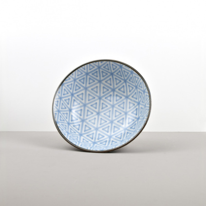 Large Bowl Triangle, INDIGO IKAT, 19 cm