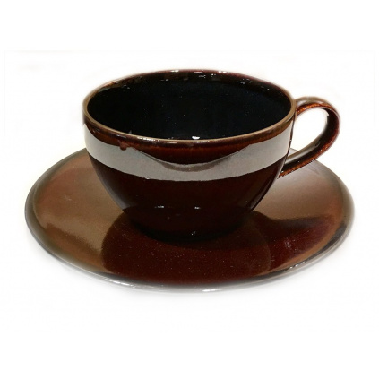 Mikasa Toffee Cup with Handle and Saucer 250 ml