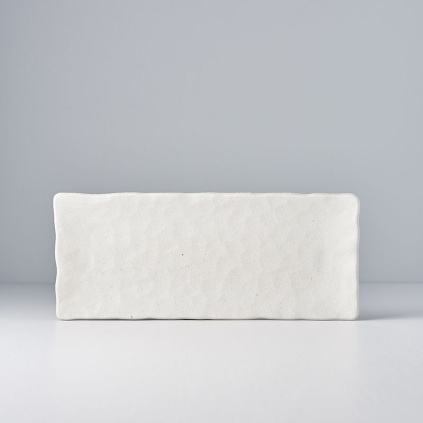 Shell White Slab Rectangular Platter medium Textured 29 x 12 cm