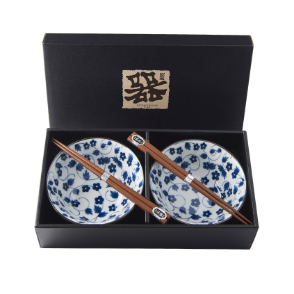 Bowl Set DAISY PATTERN ON WHITE 2pcs
