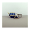 Teapot with Strainer, TEACUP, blue-beige