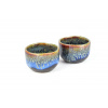 Black with Bright Blue Drip Sake Cup 50 ml