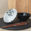 Bowl Set Silver Sakura 2 x 400 ml with Chopsticks