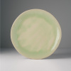 Large Round Plate with Patchy Edge Celadon 26 cm