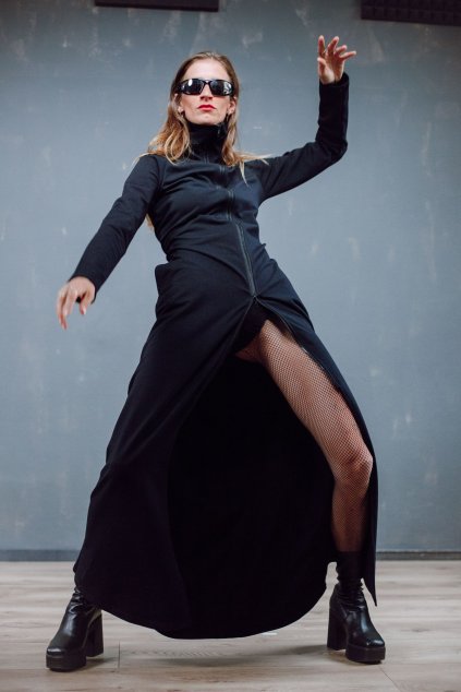 SA1343 Mikina/Šaty na zip ultra maxi (Velikost L)