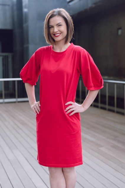 Mikela da Luka Gentle Madam Red saty s potiskem
