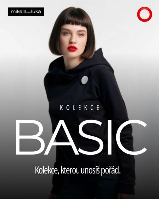 BASIC mikina s kapuci s puntíkem ⚪️🔴⚫️ - zvolte si barvu puntíku.