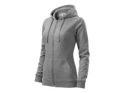 Trendy Zipper mikina dámská tmavě šedý melír - hlavní obrázek