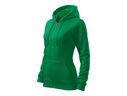 Trendy Zipper mikina dámská středně zelená - hlavní obrázek