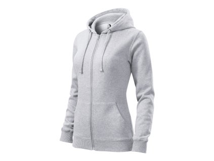 Trendy Zipper mikina dámská světle šedý melír - hlavní obrázek