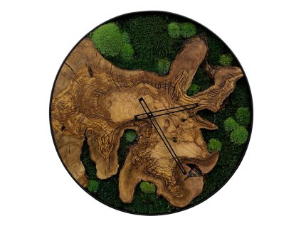 Dřevěné hodiny s mechem o průměru 50cm