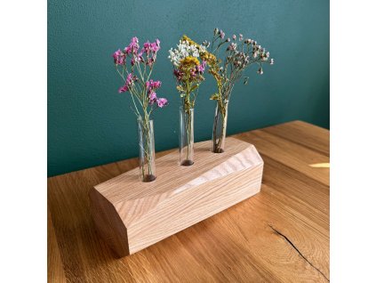 Dřevěná váza z masivního dubu TRIO