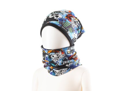 Zimný set čiapka a nákrčník snowboard