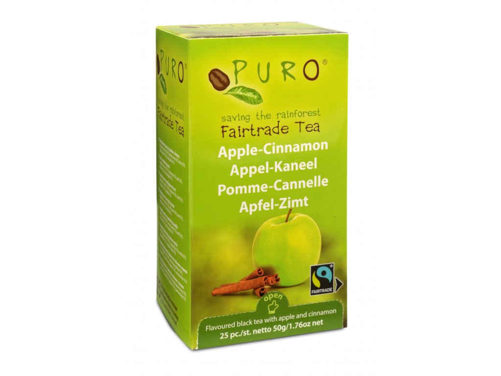 Fairtrade čaj porcovaný Puro jablko skořice 25x2g
