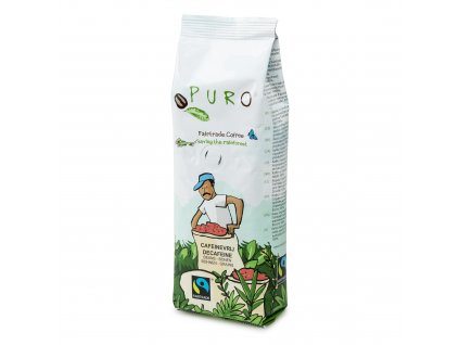 Zrnková káva bez kofeinu Puro Fairtrade 250g