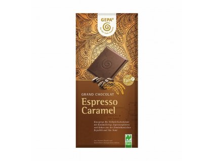 BIO mléčná čokoláda espresso karamel 100 g