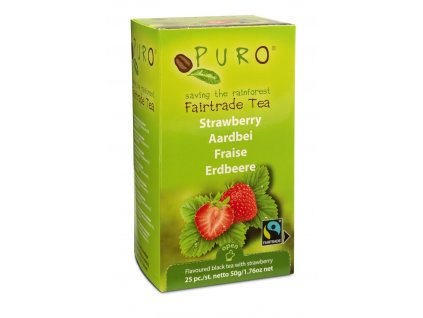 Fairtrade čaj porcovaný Puro s jahodami 25x2g