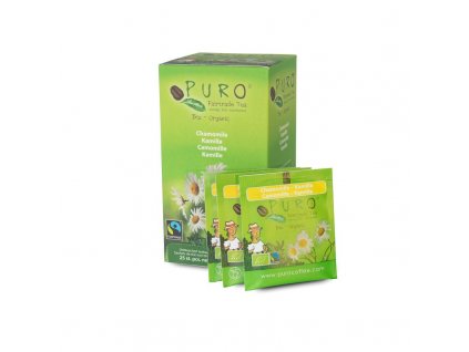 Fairtrade BIO čaj porcovaný Puro heřmánkový 25x1g CAMOMILE 25X2g ENG scr