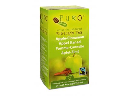 Fairtrade čaj porcovaný Puro jablko skořice 25x2g