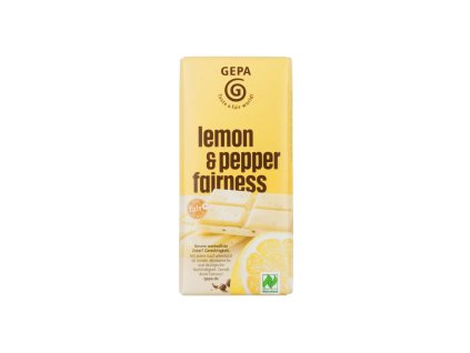 BIO bílá čokoláda citron - pepř  40g