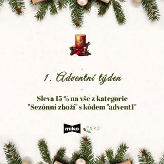 🎄✨ Advent s Mikofair začíná! ✨🎄 První adventní týden je tu a s ním i naše speciální nabídka! ❤️ 🛍️ Sleva 15 % na kategorii...