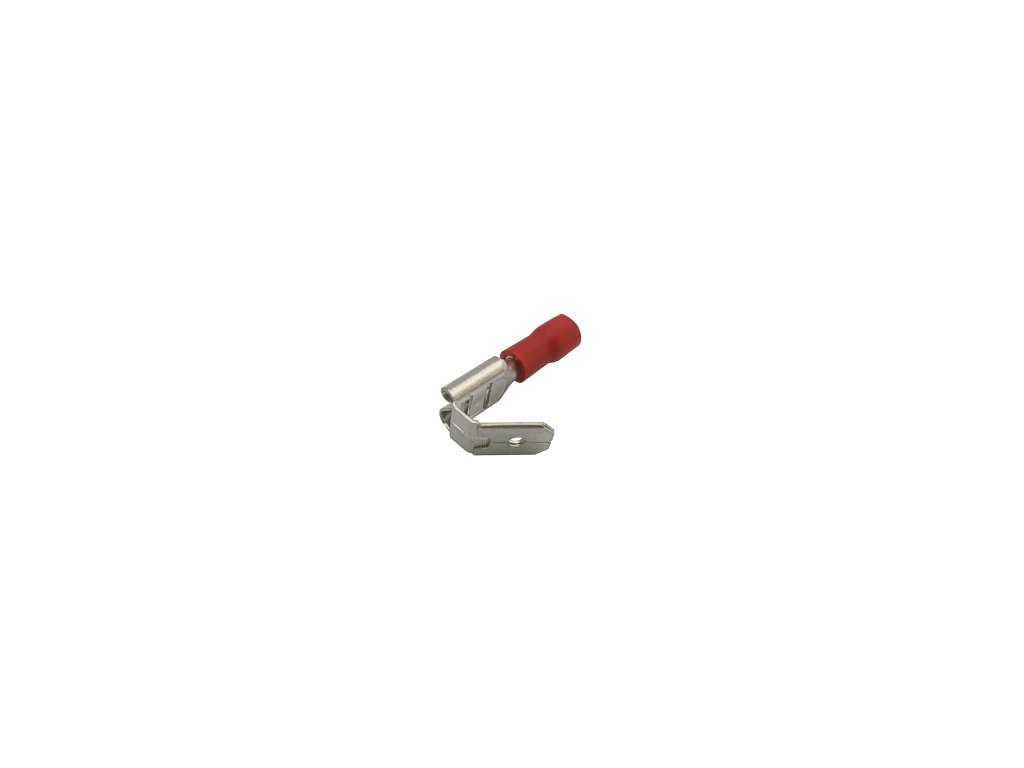 Zdířka faston rozvaděč 6.3mm, vodič 0.5-1.5mm červený