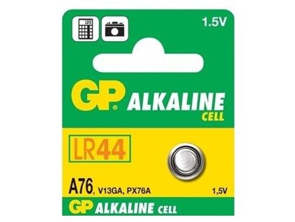 GP Alkalická Cell baterie A76 LR44 1.5V typ: GPA76, 1ks