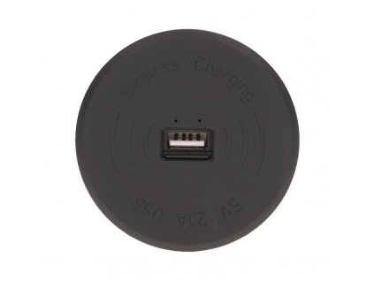 Vestavěná bezdrátová indukční nabíječka s USB portem ORNO OR-AE-1367/B, černá