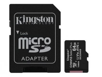 Kingston 64GB microSDXC Canvas Select Plus A1 CL10 100MB/s + adapter