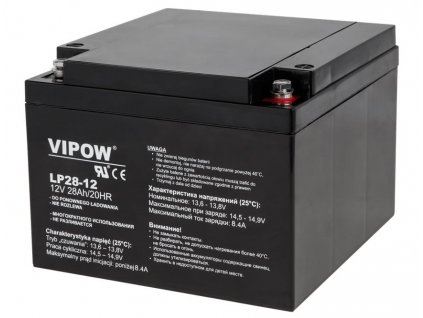 Baterie olověná 12V / 28Ah Vipow LP-2812 gelový akumulátor