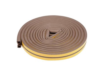 Těsnění do oken a dveří samolepící VOREL TO-76762 9x7,4mm TYP D hnědé 6m