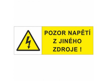 Nálepka "Pozor napětí z jiného zdroje" 7,4 x 2,6cm