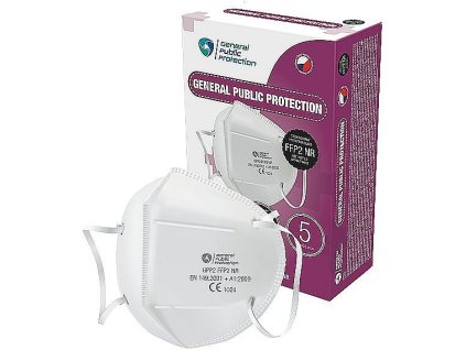 Respirátor s certifikací GPP2 FFP2 NR,bílý,bal.5ks-exp.03/26-prodloužena/dárek