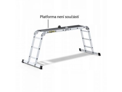 Žebřík hliníkový víceúčelový Drabest BASIC, 4x3, plošina