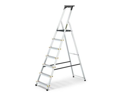 Schůdky hliníkové Drabest, 125kg, 7 stupňů, s odkládací policí