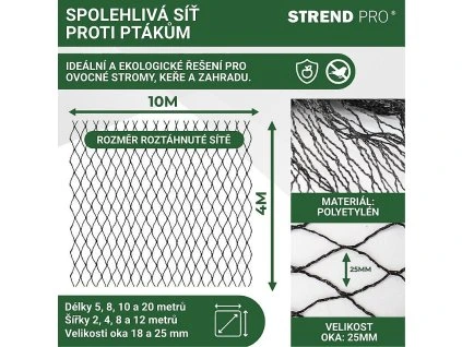 Síť A1204 4x10m, oko 25mm, proti ptákům