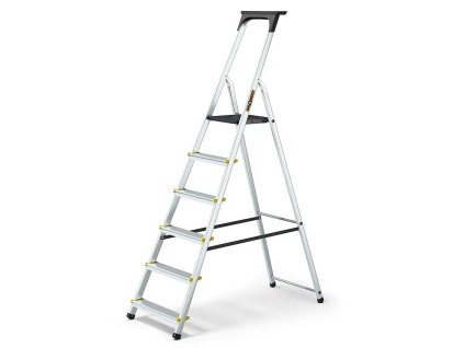 Schůdky hliníkové Drabest, 150kg, 6 stupňů, s odkládací policí