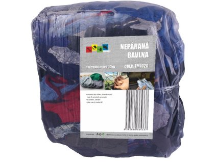 Nepáraná bavlna barevná tmavá 10kg, celní sazebník 6309 (lisovaný textil)
