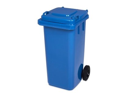Popelnice hran. 120l PVC-modrá