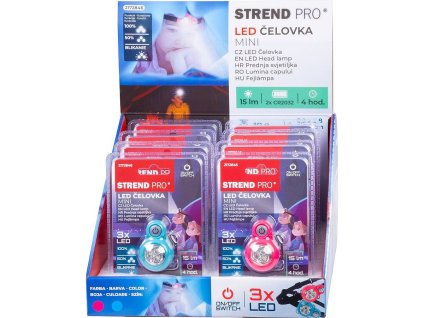 Čelovka Headlight, LED, 15 lm, mini, růžová/modrá