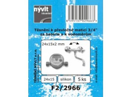 Těsnění převlečných matic 1/2" silikon, 24x15x2mm