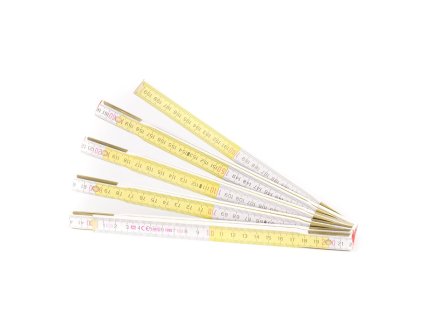 Metr skládací 2m bílo-žlutý - dřevěný