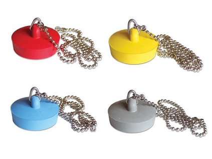 Zátka barevná 5/4" průměr 39mm - umyvadlová se řetízkem