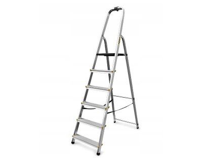 Schůdky hliníkové Drabest, 150kg, 6 stupňů, s háčkem