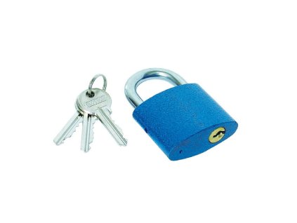 Zámek visací ocelový modrý, 45mm